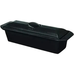 Platinorama - Terrine en Fonte Émaillée Noire avec Couvercle - 1,25 L - Fabrication Française